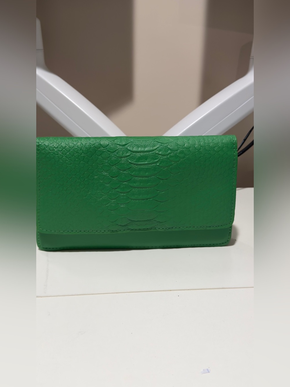 Green Faux-Snake Clutch Wallet - Women Bags